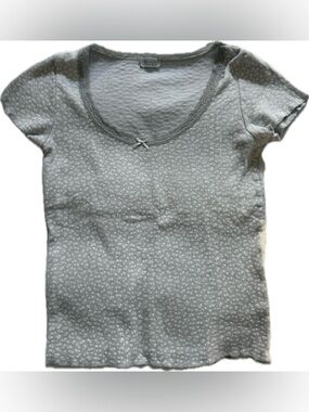 John Galt for Brandy Melville Grey &White Posey Top